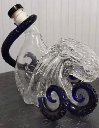 The Kraken Black Spiced Rum 3D Sculpted Octopus Collector’s Whiskey Bottle