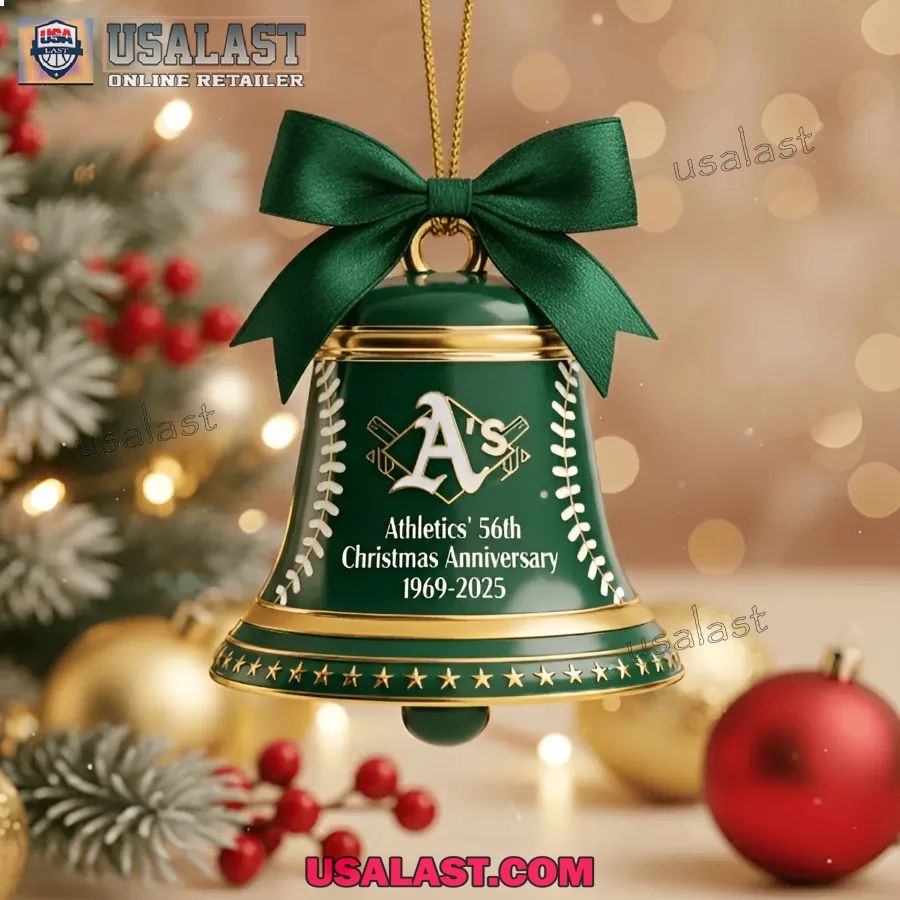 Athletics 56th Anniversary Christmas Bell Ornament