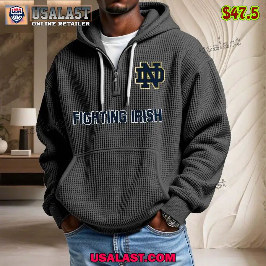 Notre Dame Fighting Irish Waffle Half Zip Hoodie