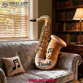 Personalized Classic Saxophone Shape Plush Pillow