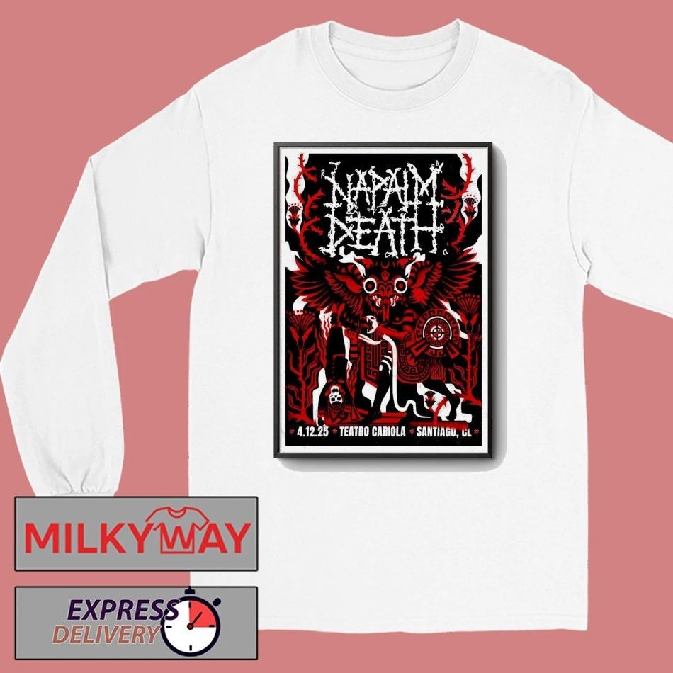 Napalm Death December 4 2025 Teatro Cariola in Santiago Chile Poster shirt