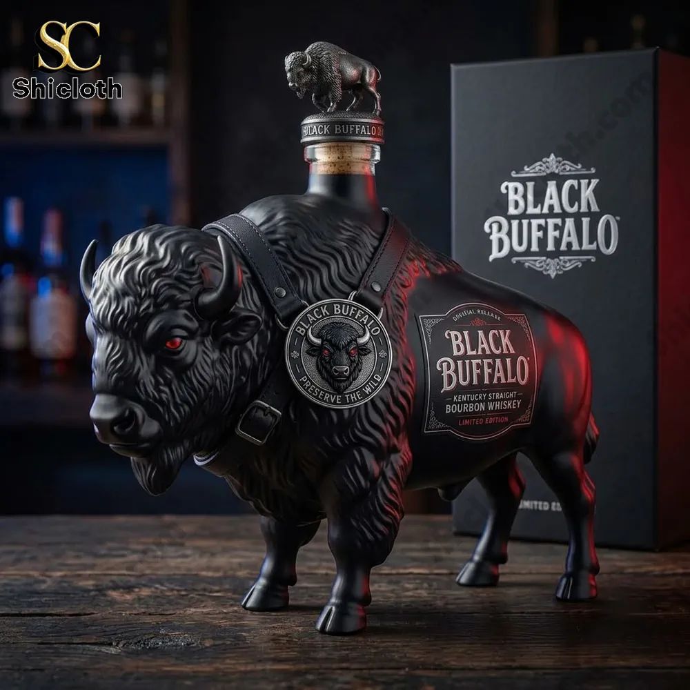 Black Buffalo Preserve The Wild Kentucry Straight Bourbon Whiskey Bottle