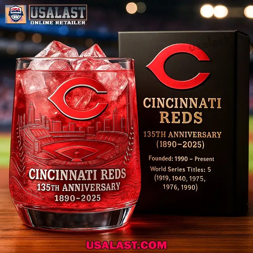 Cincinnati Reds 135th Anniversary Wine Glass