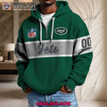 New York Jets Waffle Half Zip Hoodie