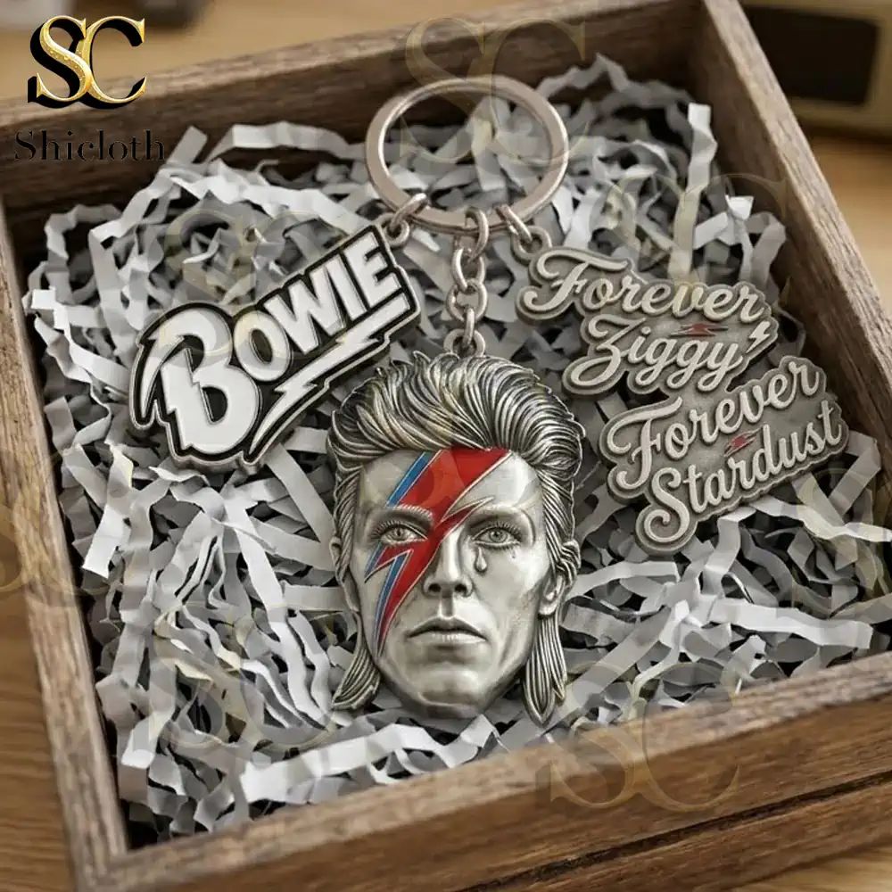 David Bowie Forever Ziggy Forever Stardust Commemorative Keychain