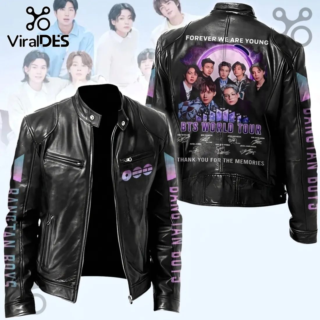 BTS World Tour Black Leather Jacket 2026