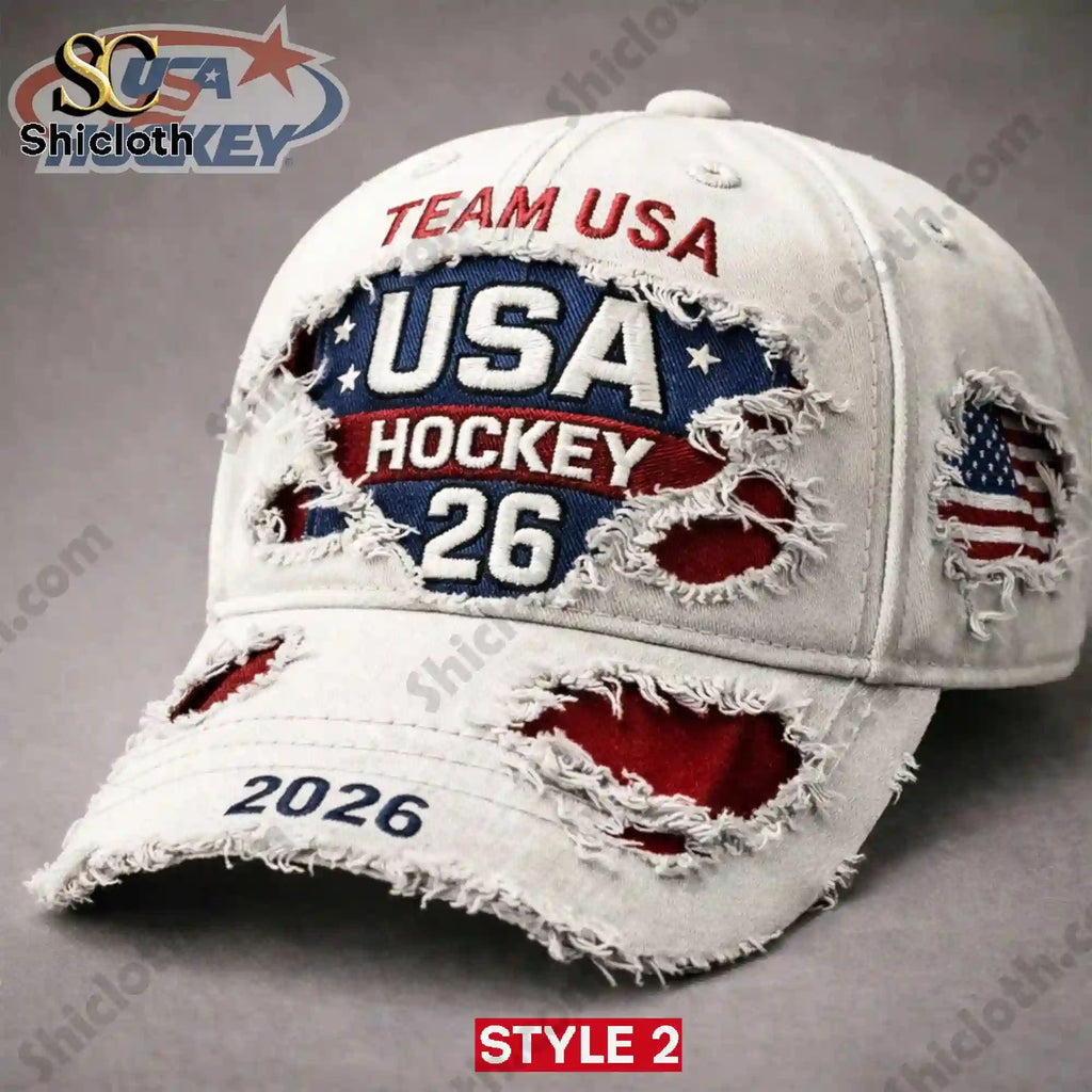 Team Usa Hockey 2026 Olympic Gold Milano Cortina Champions Cap Hat