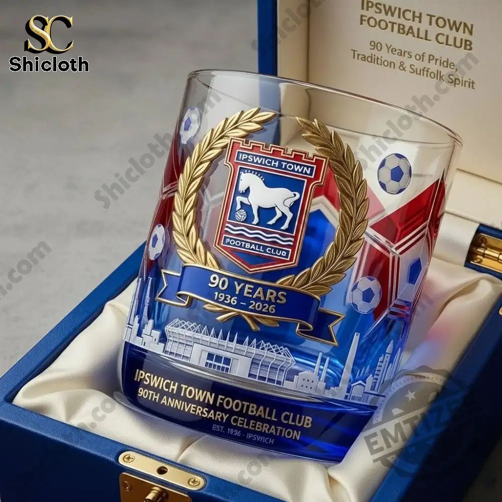 The Ipswich Town 90Th Anniversary Whiskey Glass