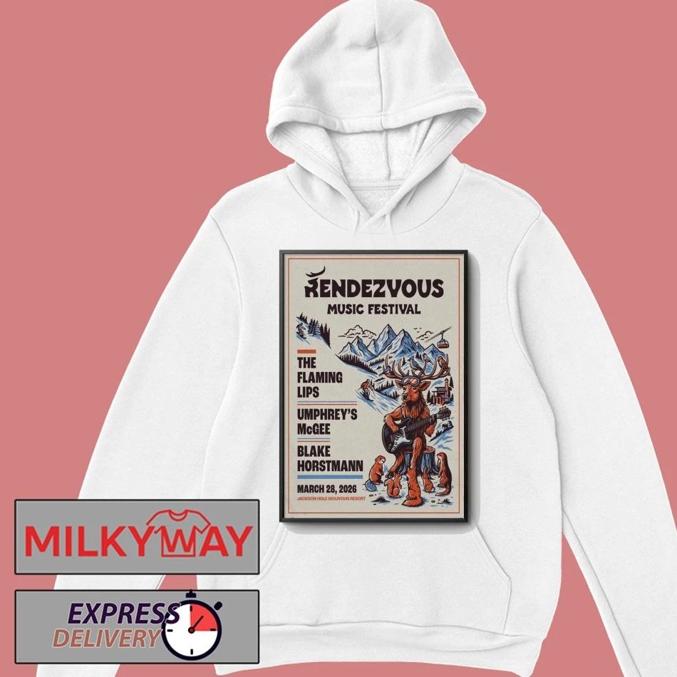 Rendezvous Music Festival Mar 28 2026 Jackson Hole Mountain Resort Teton Village WY Poster shirt