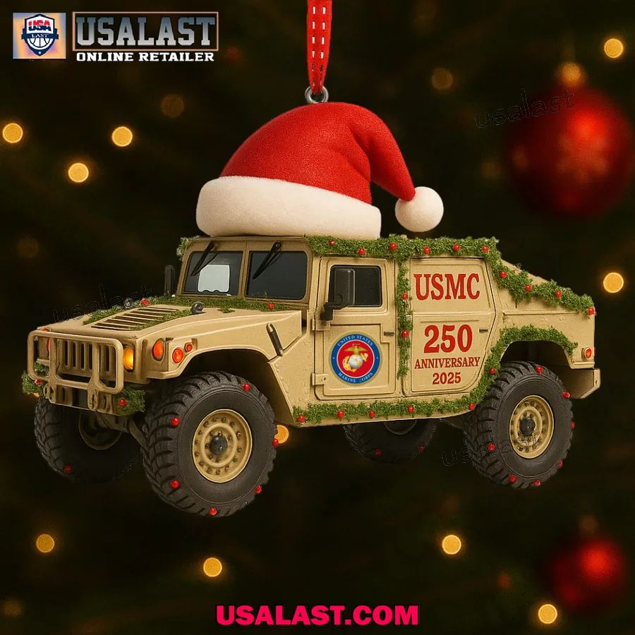 USMC Humvee 250th Anniversary Christmas Ornament