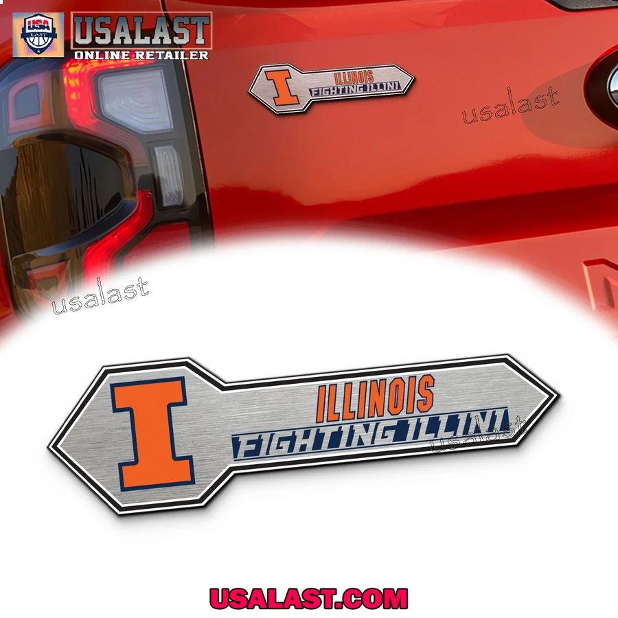 Illinois Fighting Illini Edition 3D Car Badge Sticker