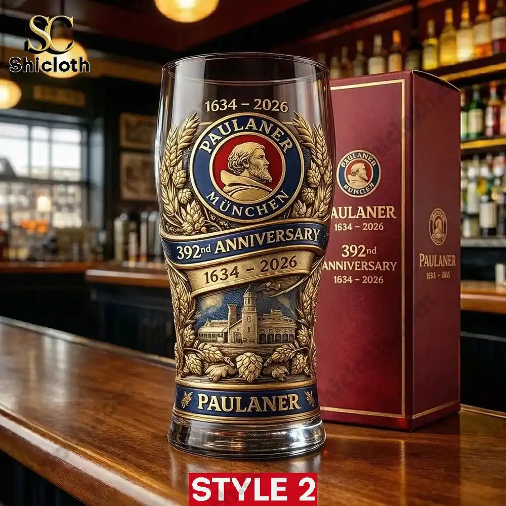 Paulaner 1634-2026 392th Anniversary 3D Relief Pint Glass
