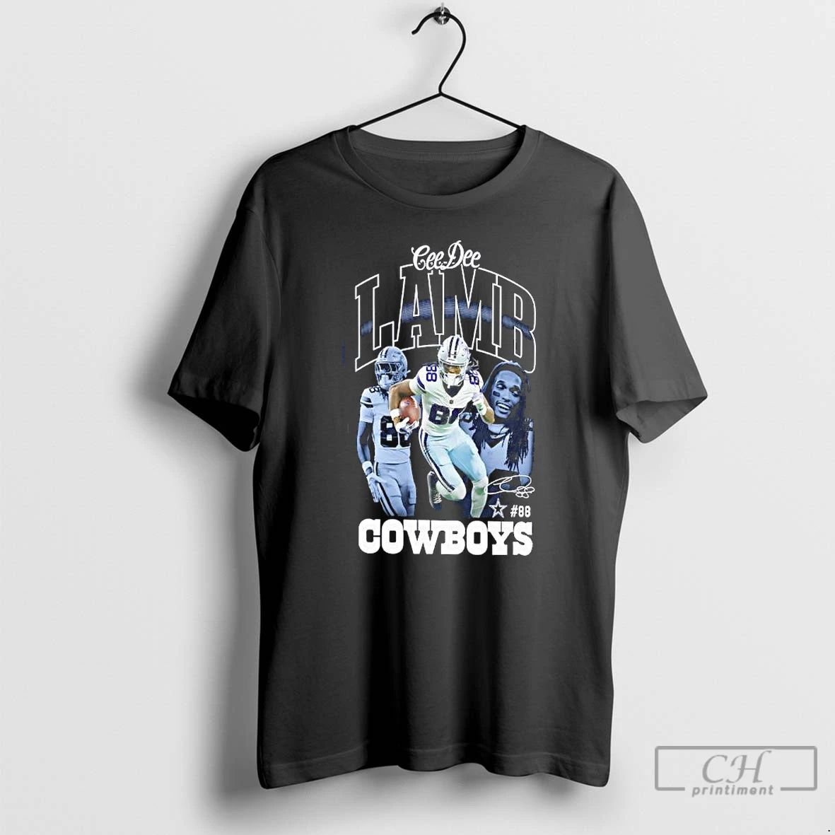 Premium Ceedee Lamb 88 Dallas Cowboys Player Collage Signature T Shirts