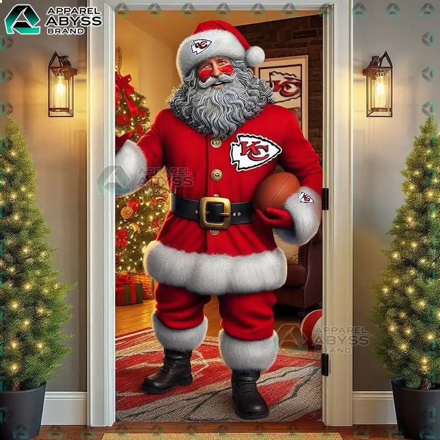 Kansas City Chiefs Santa Claus 3D Door Cover