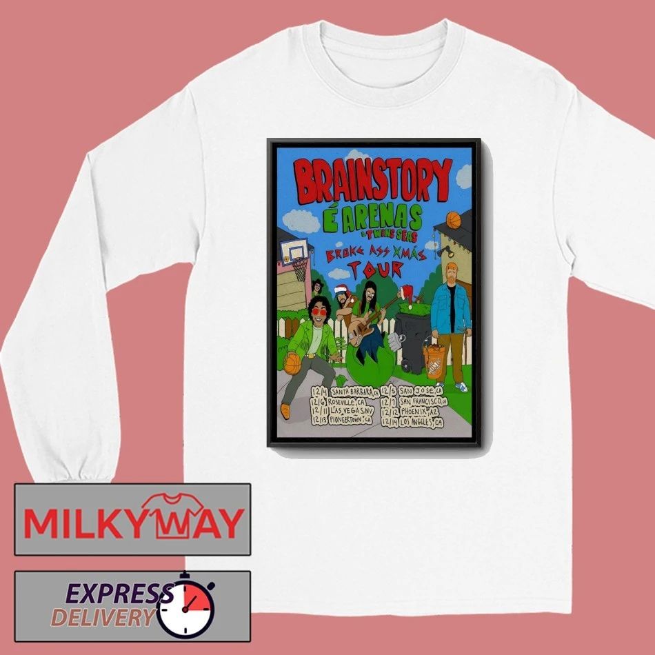 Poster Brainstory Broke Ass Xmas Tour 2025 shirt