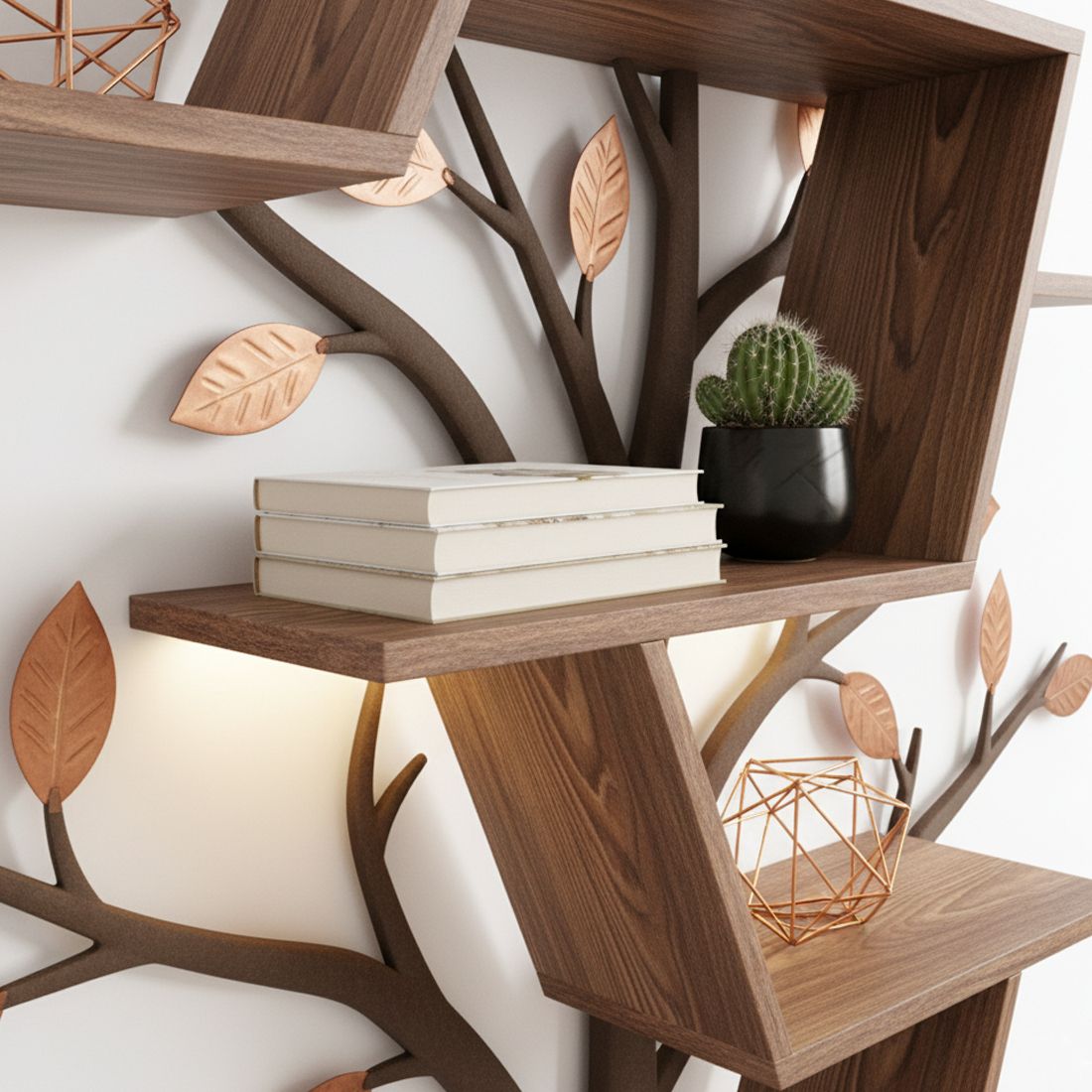Handcrafted Tree Branch Bookshelf – Nature-Inspired Wall Art & Storage