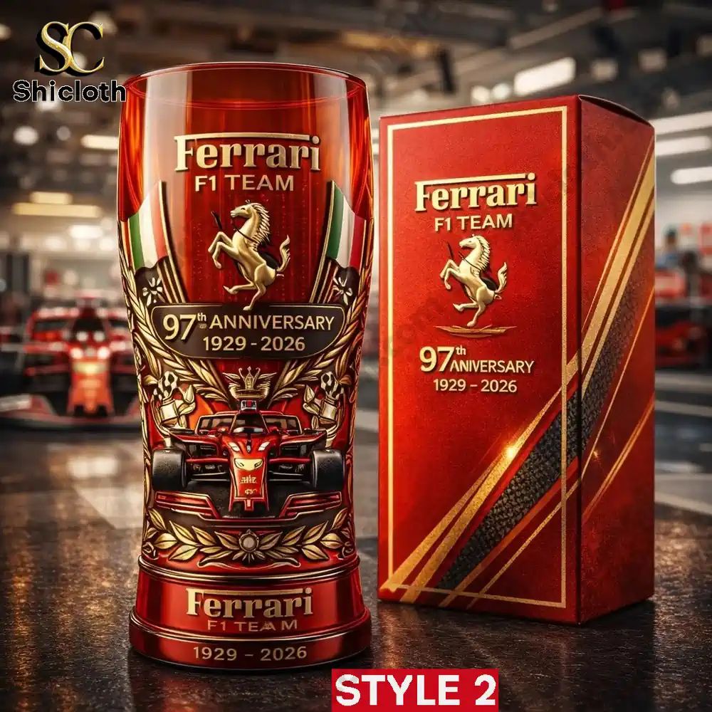 Ferrari Racing Team 1929-2026 97th Anniversary 3D Relief Pint Glass