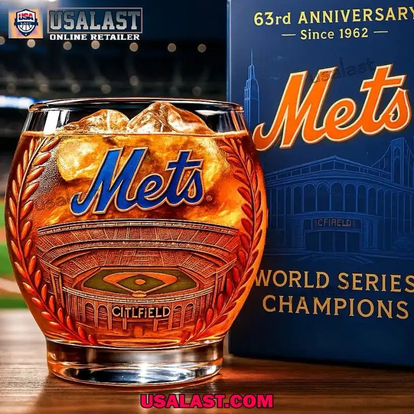 New York Mets 63rd Anniversary Whiskey Glass