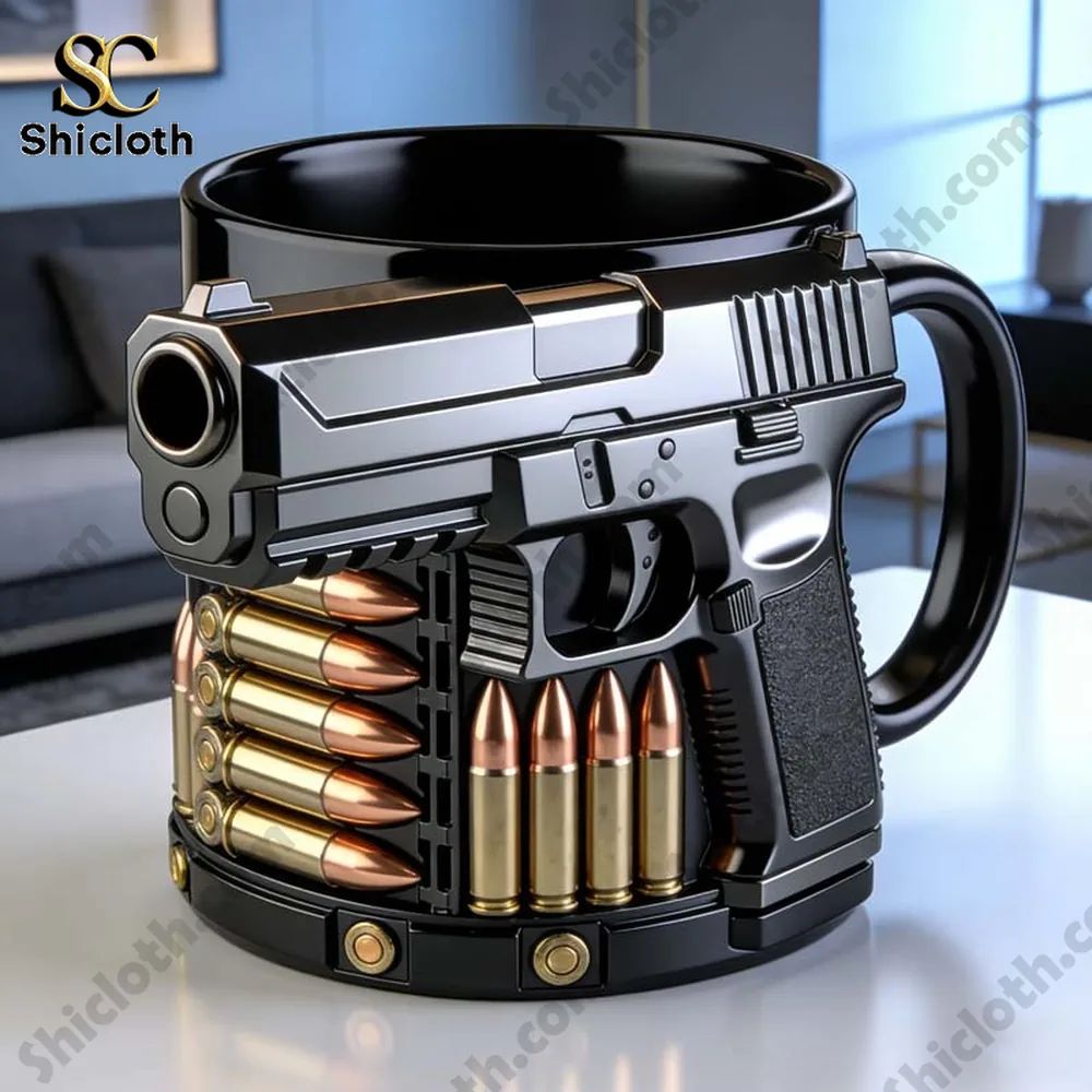Personalized Pistol Bullet-Themed Mug
