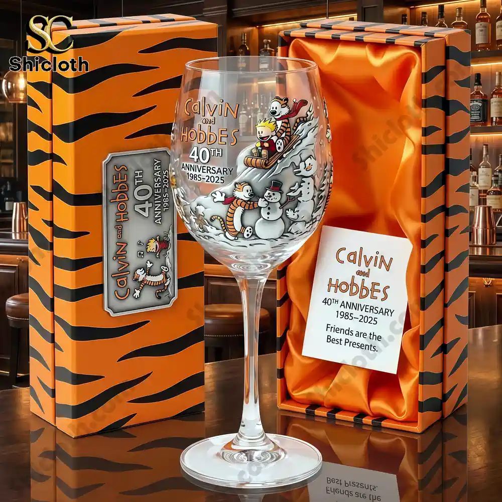 Calvin and Hobbes 40th Anniversary Commemorative Glass Goblet