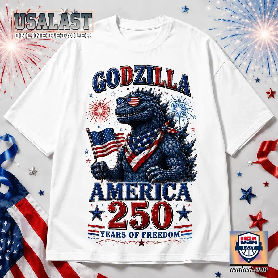 Godzilla Bless America 250th Anniversary 3D T-Shirt