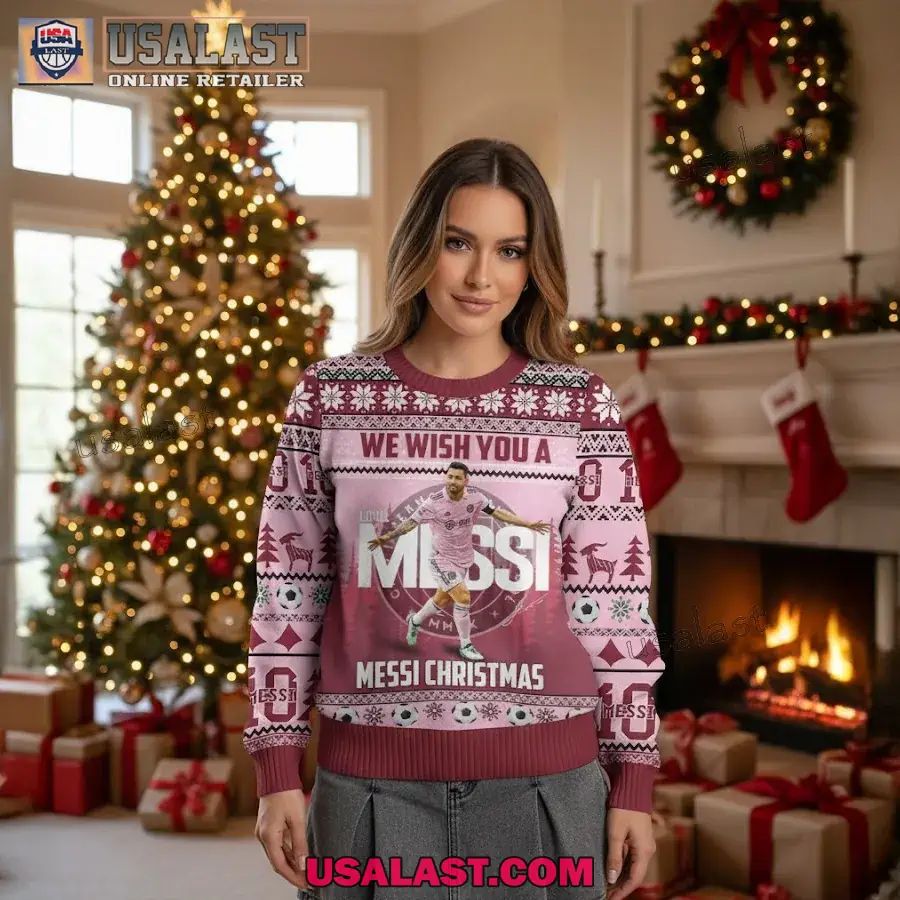 M10 We Wish You A Messi Christmas Ugly Sweater