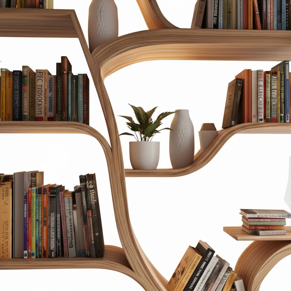 Handcrafted Tree Branch Bookshelf – Handmade Farmhouse Tree Branch Bookshelf