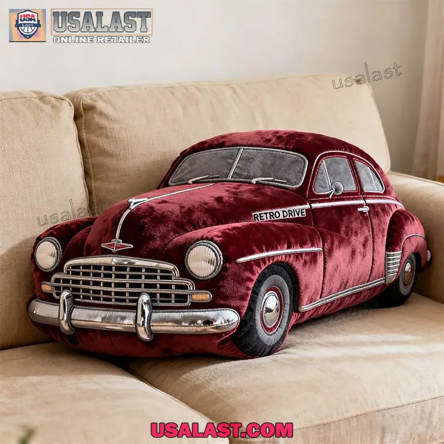Personalized Classic Car Plush Pillow