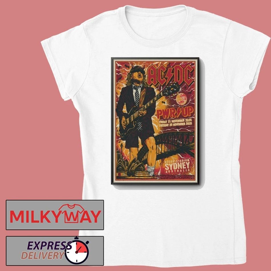 AC DC PWR UP 2025 Tour In Sydney Poster shirt