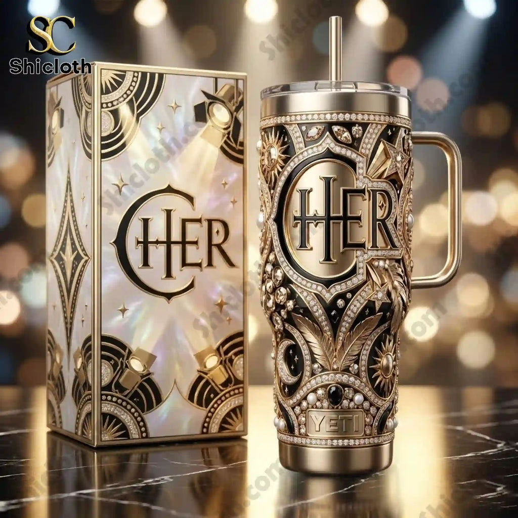 Cher Singer 40oz Tumbler With Handle