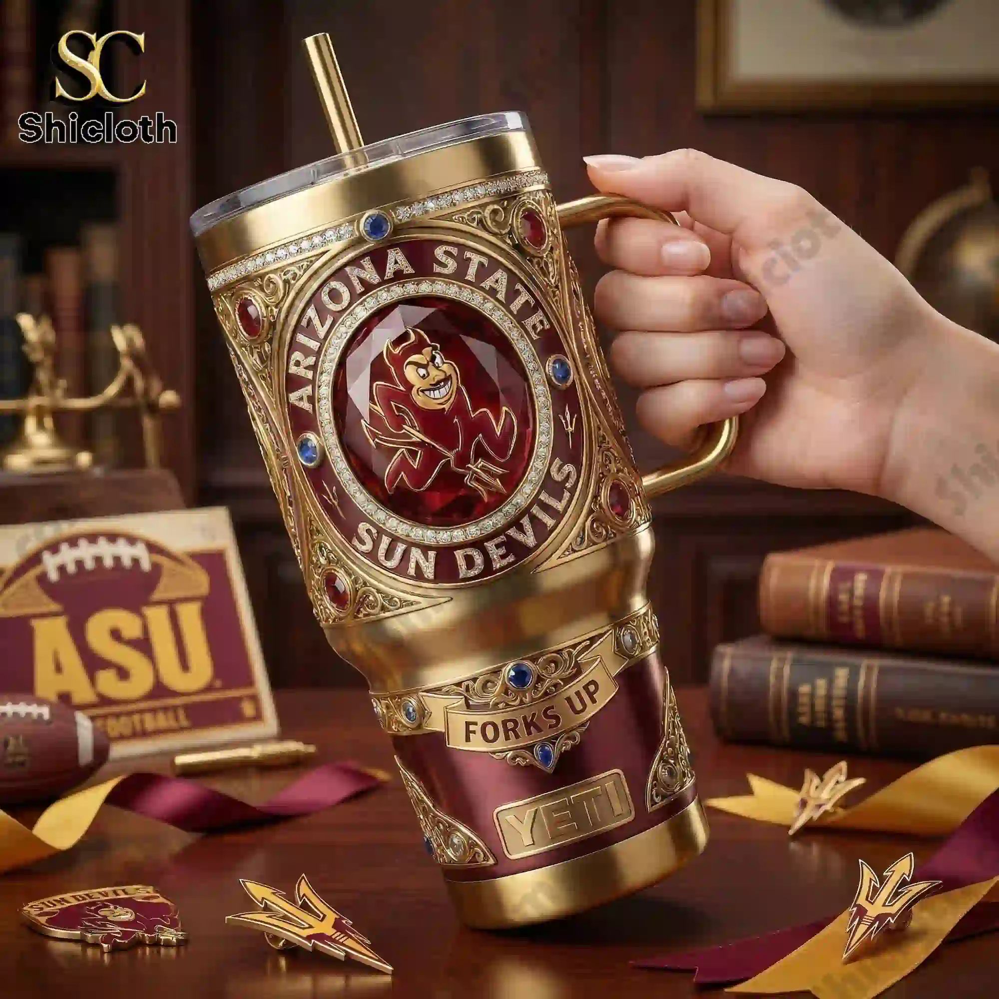 Arizona State Sun Devils Fear the Fork 40oz Tumbler With Handle