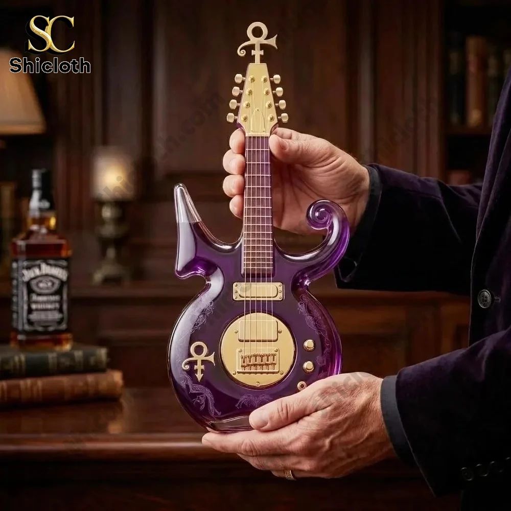 Purple Music Legend Guitar Shaped Collectible Bottle