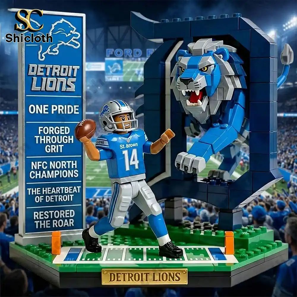 Detroit Lions Amon Ra St Brown Nfc North Champions Brick Block 2026