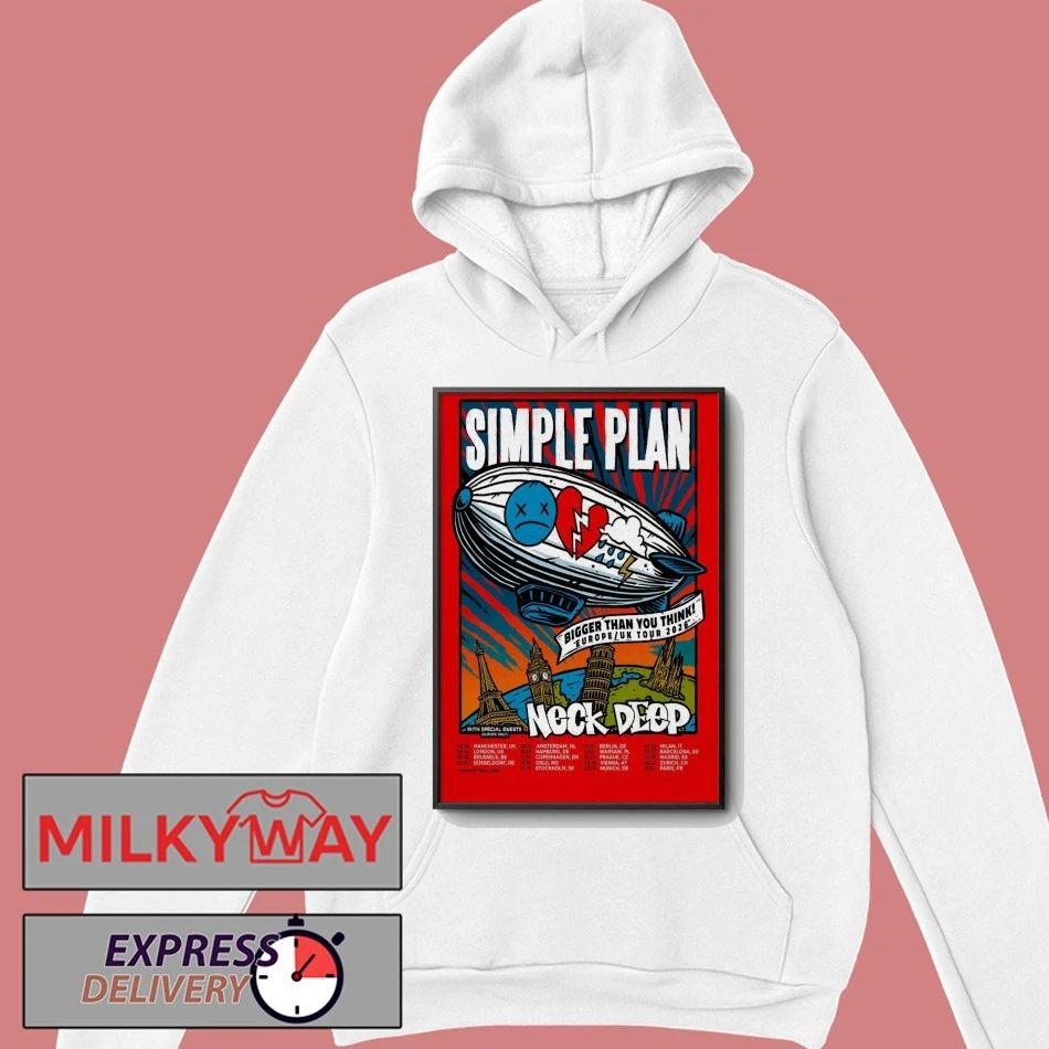 Simple Plan With Neck Deep 2026 Bigger Than You Think Tour Poster shirt
