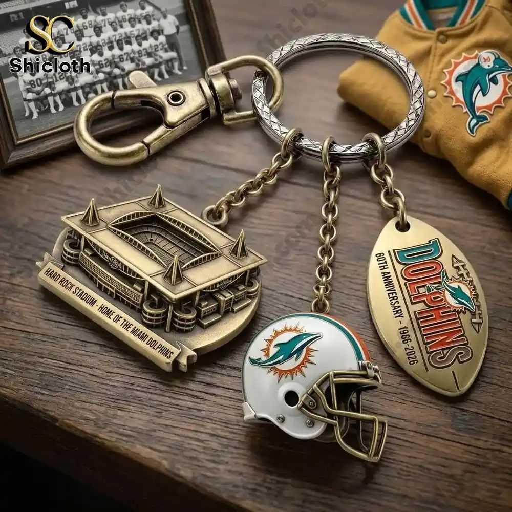 Miami Dolphins 60th Anniversary keychain