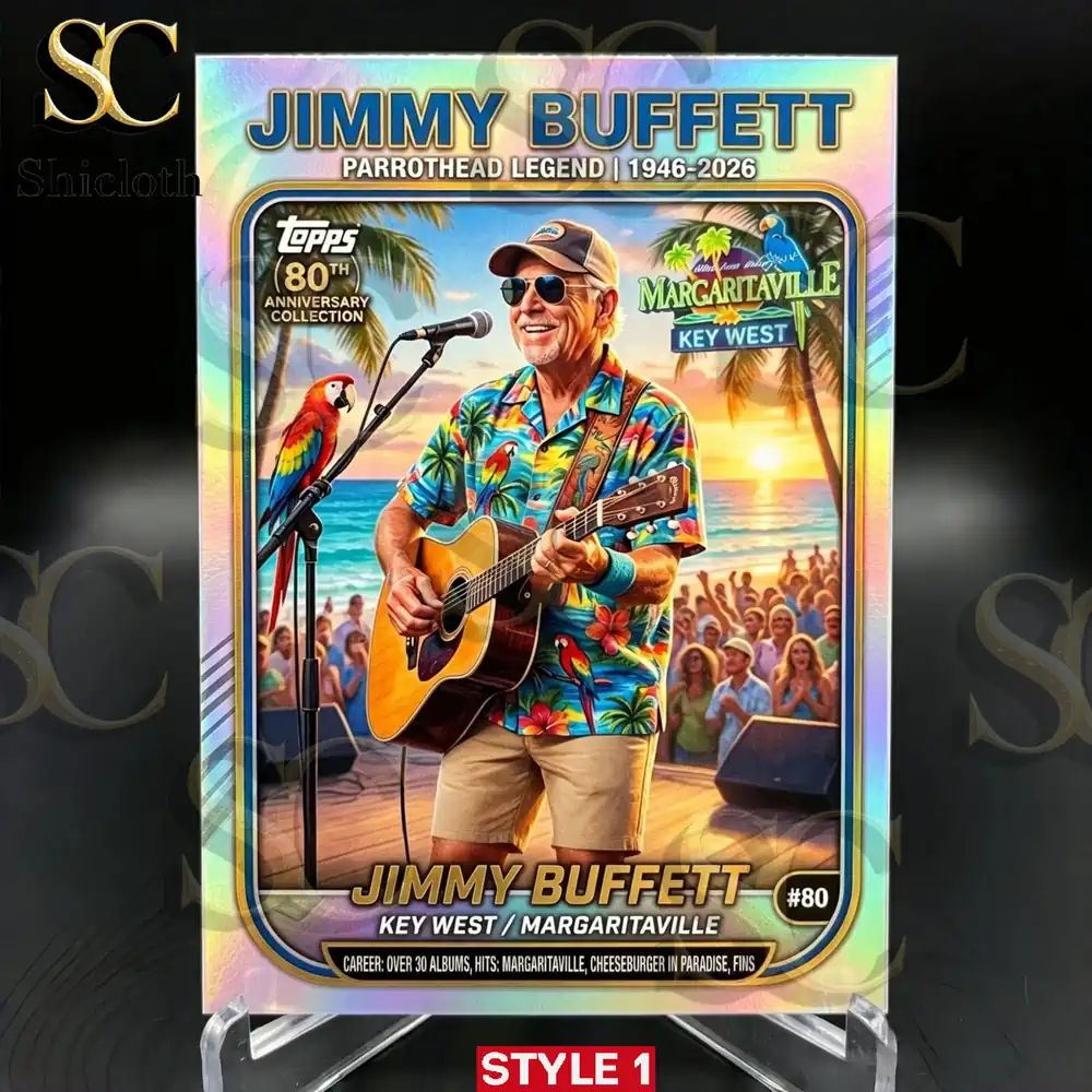 Jimmy Buffett TCG 80th Anniversary Holographic Trading Card