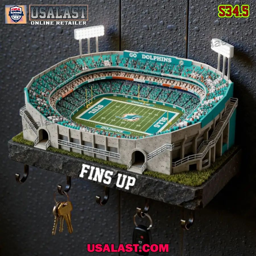 Miami Dolphins Sports Stadium Key Hooks, Key Holder