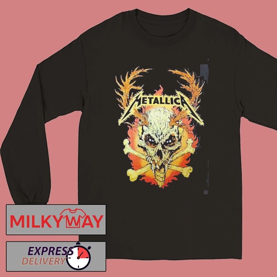 Metallica M72 World Tour 2025 2026 Flame Skull Dates Back Two Sided T-Shirt