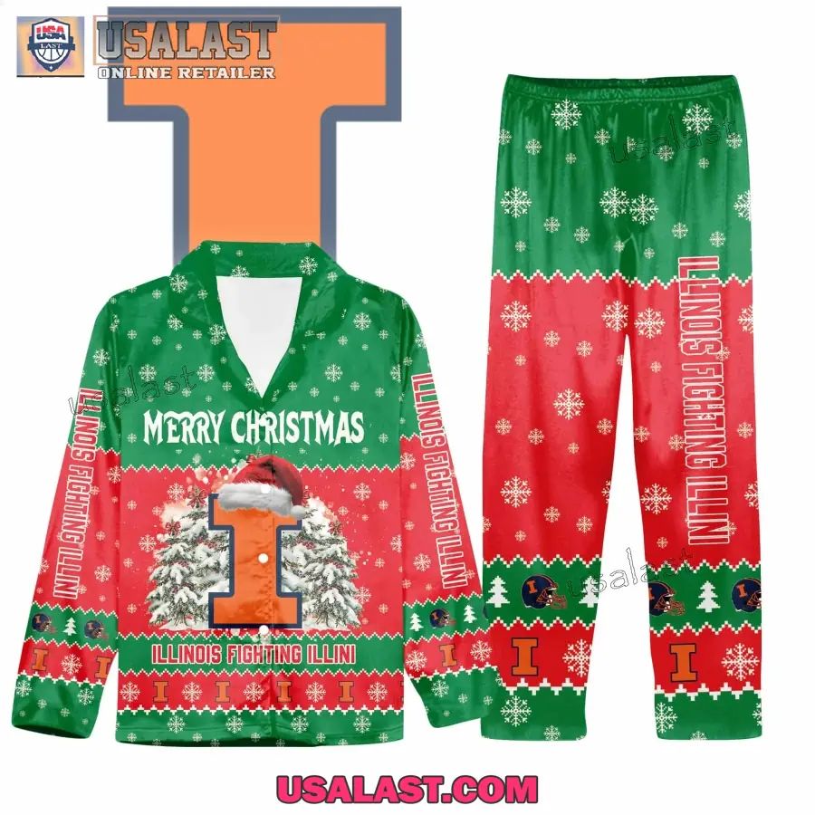 Illinois Fighting Illini Button Pajamas Set