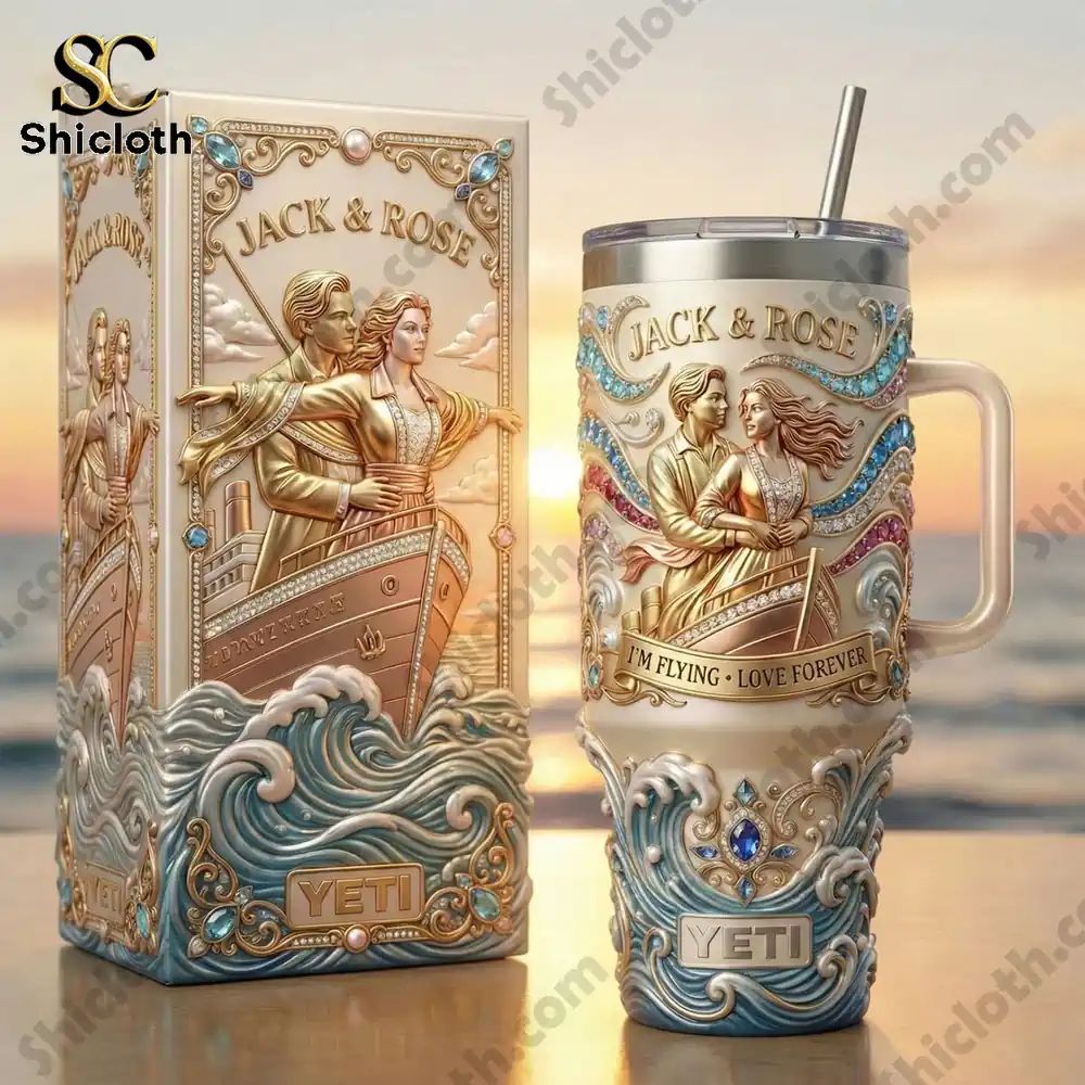 Titanic Jack & Rose Im Flying Love Forever Happy Valentina Day Tumbler