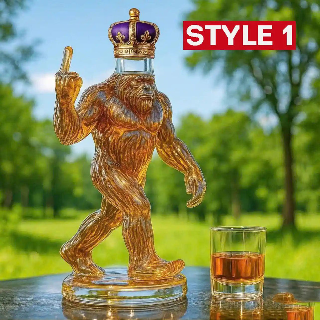 Funny Bigfoot Crown Royal Middle Finger Whiskey Bottle