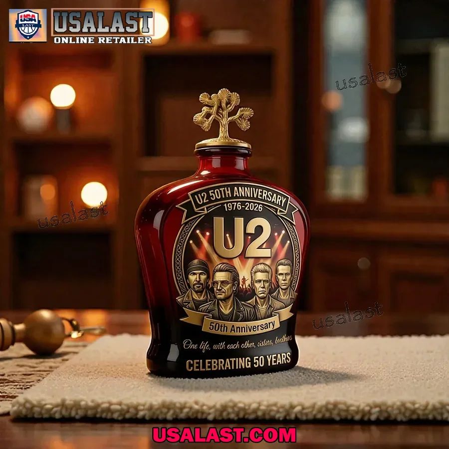 U2 Rock Band 50th Anniversary Whisky Bottle