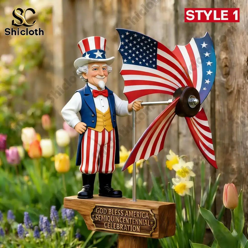 US 250th Anniversary Garden Wind Spinner