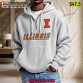 Illinois Fighting Illini Waffle Half Zip Hoodie