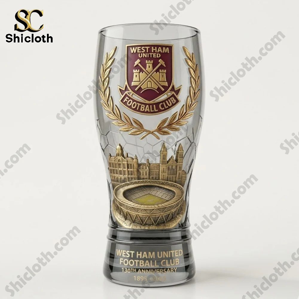 West Ham United 130th Anniversary Commemorative Pilsner Beer Glass