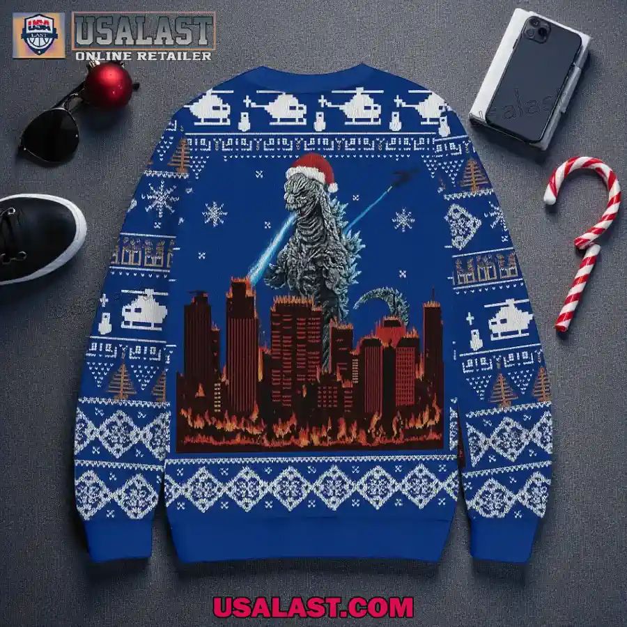 Godzilla Trending Christmas Ugly Sweater