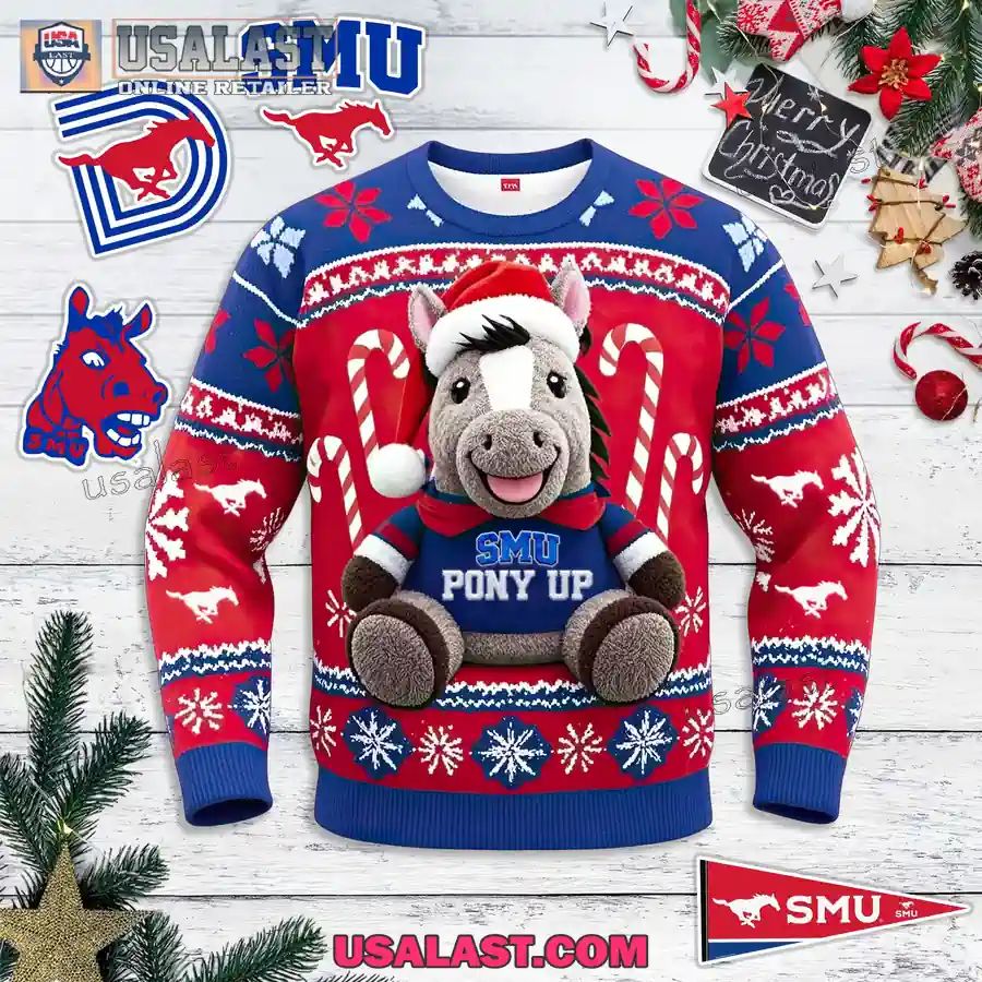 SMU Mustangs Pony Up Ugly Christmas Jumper