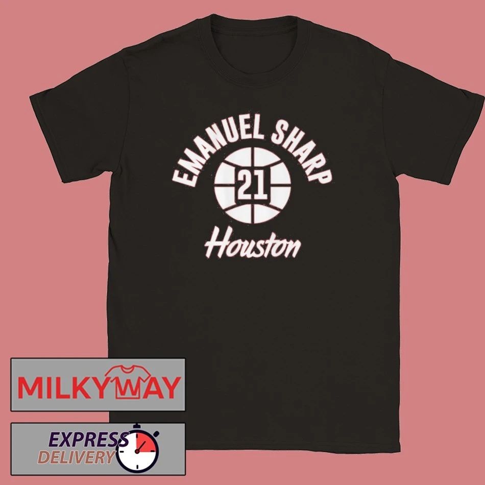 Houston Basketball Emanuel Sharp Name Number Ball T-shirt