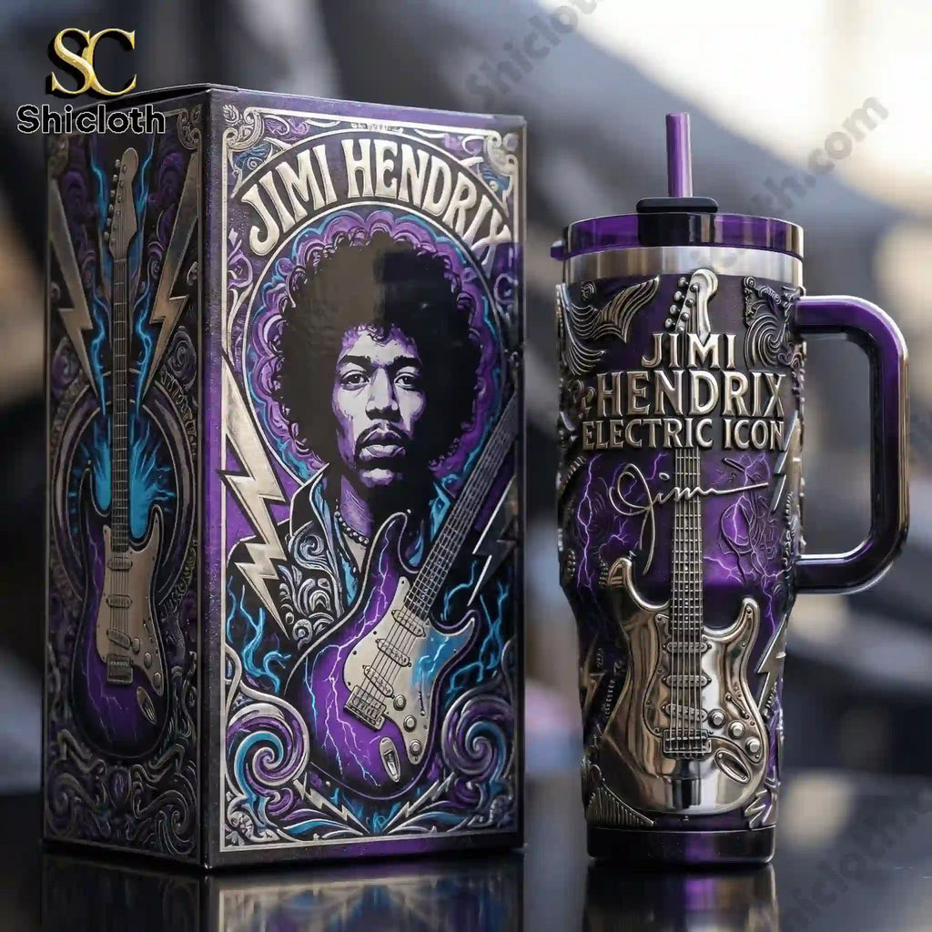 Jimi Hendrix Electric Icon 40oz Tumbler With Handle
