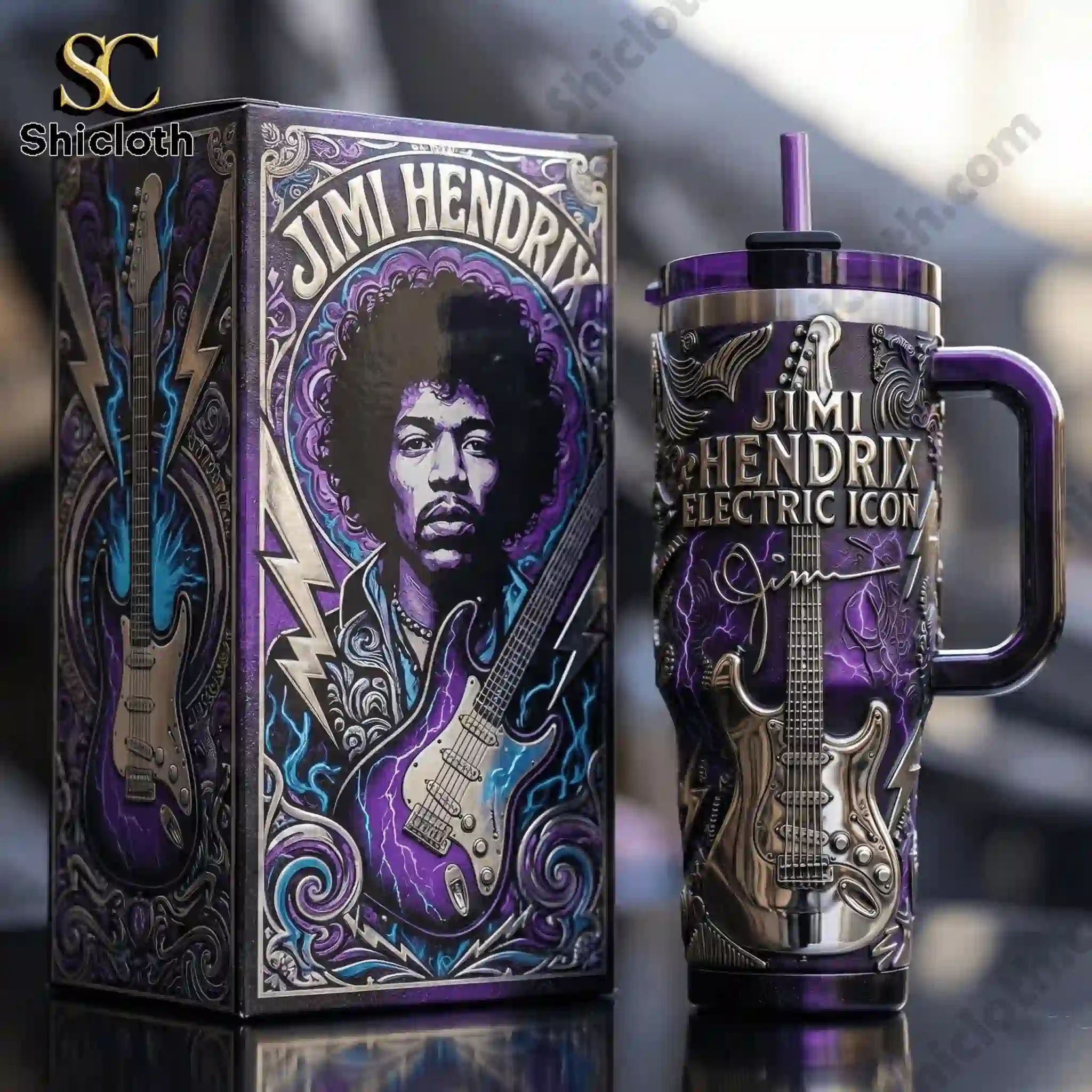 Jimi Hendrix Electric Icon 40oz Tumbler With Handle